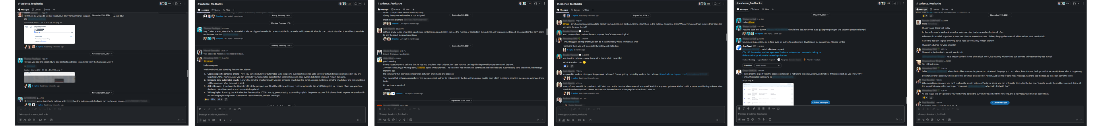 Cadence feedbacks