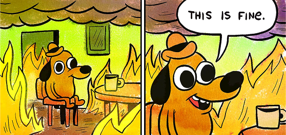 Cartoon in fire