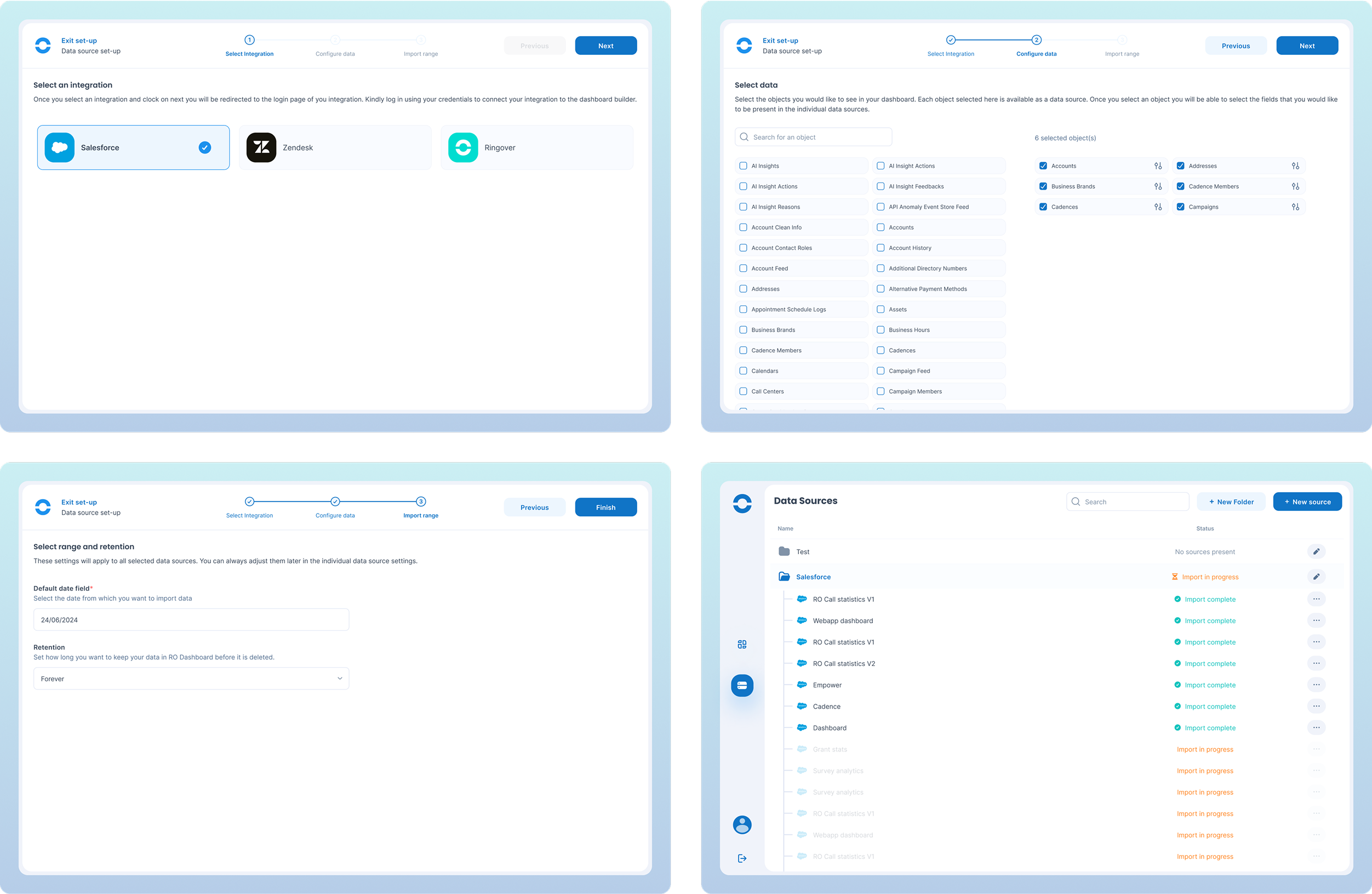 Data source set-up
